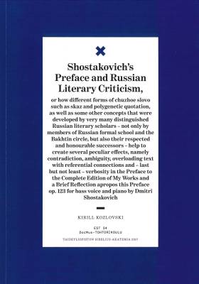 Shostakovich's Preface and Russian Literary Criticism